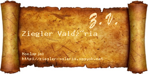 Ziegler Valéria névjegykártya